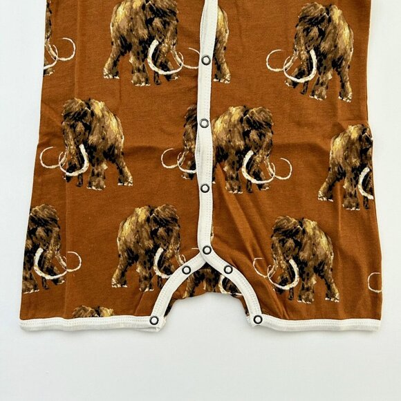 NWT Milkbarn Woolly Mammoth Organic Cotton Shortall Unisex Size 12-18 Months - Picture 3 of 7